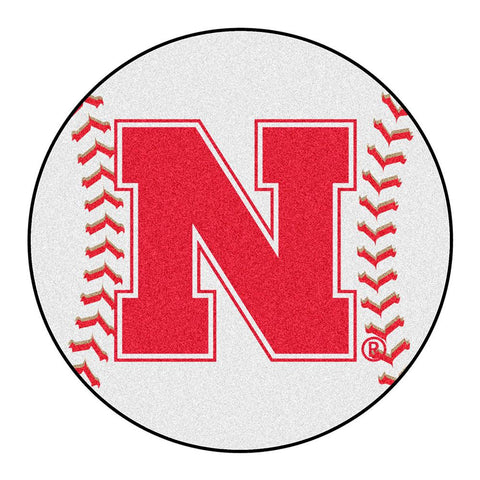 Nebraska Cornhuskers NCAA Baseball Round Floor Mat (29)