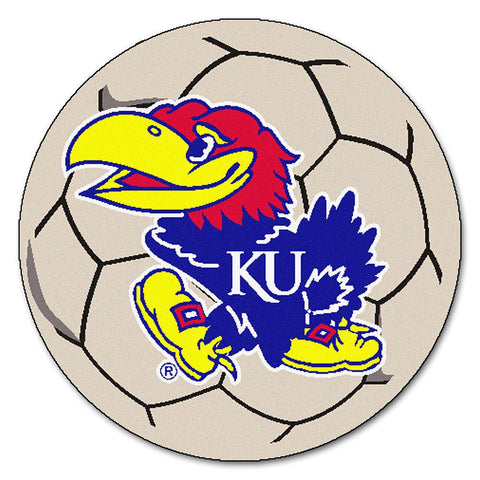 Kansas Jayhawks NCAA Soccer Ball Round Floor Mat (29)