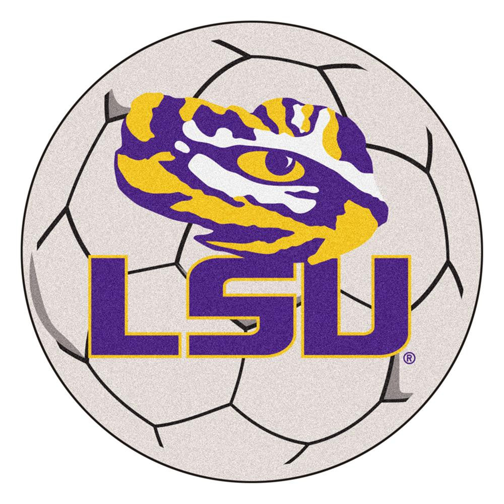 Louisiana State Fightin Tigers NCAA Soccer Ball Round Floor Mat (29) LSU Logo