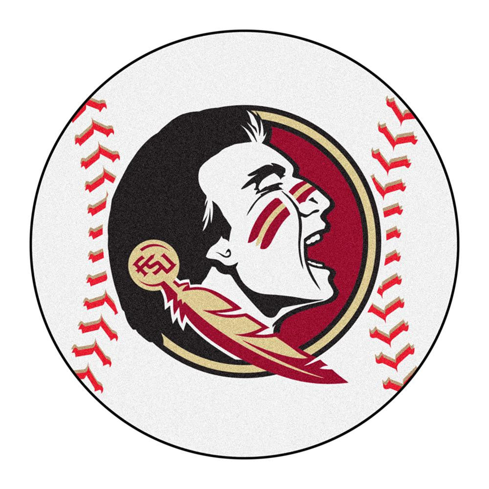 Florida State Seminoles NCAA Baseball Round Floor Mat (29) Seminole Logo