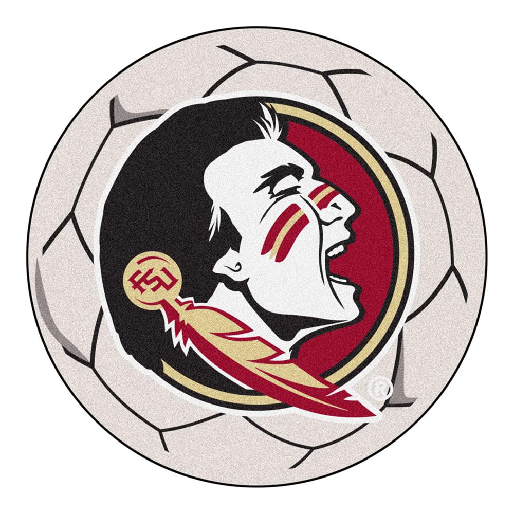 Florida State Seminoles NCAA Soccer Ball Round Floor Mat (29) Seminole Logo