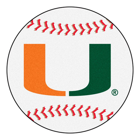 Miami Hurricanes NCAA Baseball Round Floor Mat (29) U Logo
