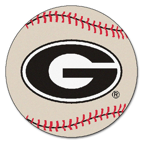 Georgia Bulldogs NCAA Baseball Round Floor Mat (29) G Logo on Red