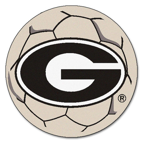 Georgia Bulldogs NCAA Soccer Ball Round Floor Mat (29) G Logo on Red