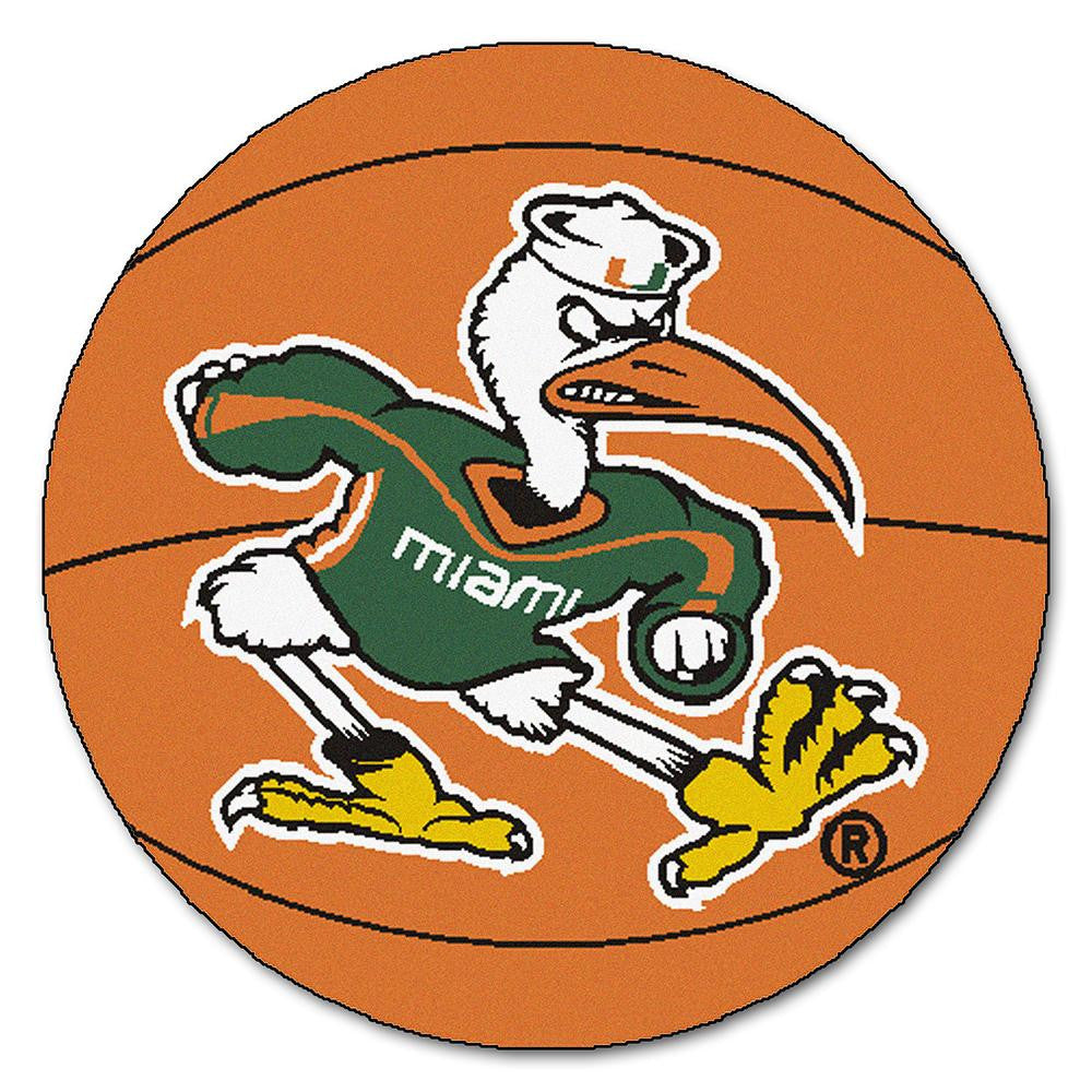 Miami Hurricanes NCAA Basketball Round Floor Mat (29) Sebastian the Ibis