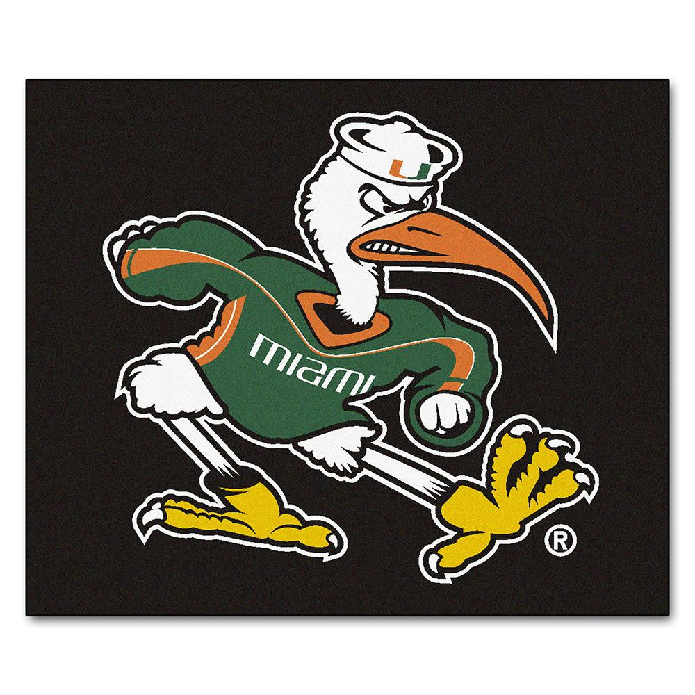 Miami Hurricanes NCAA Tailgater Floor Mat (5'x6') Sebastian the Ibis