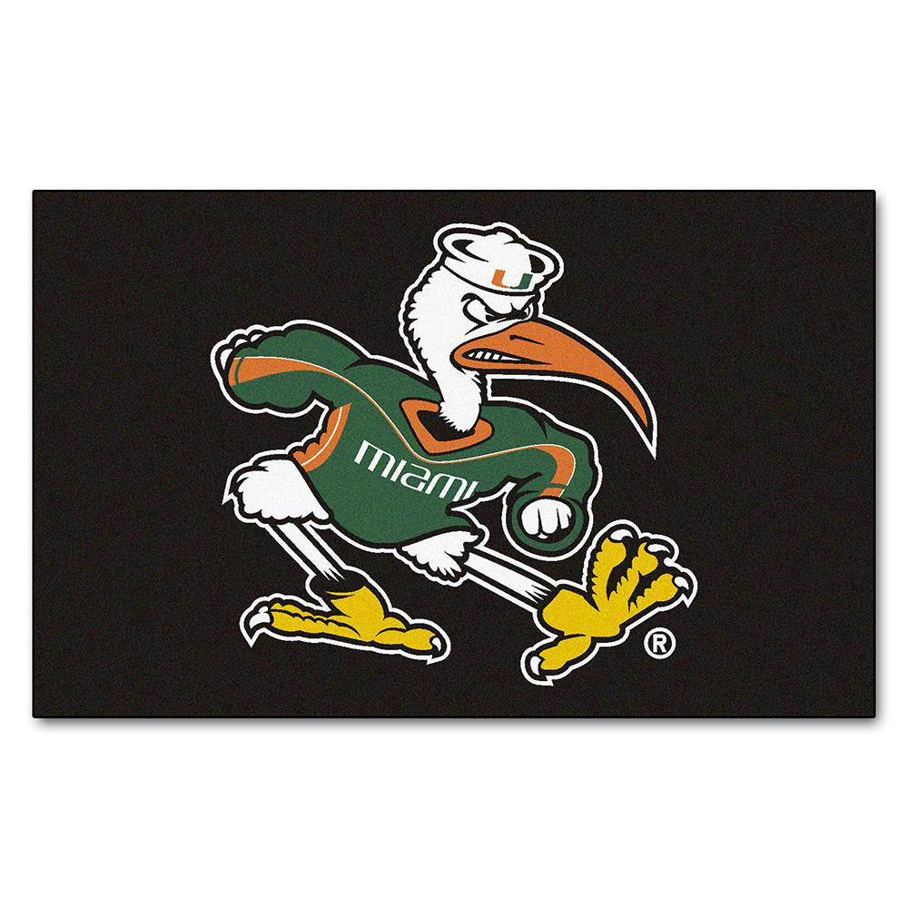 Miami Hurricanes NCAA Ulti-Mat Floor Mat (5x8') Sebastian the Ibis