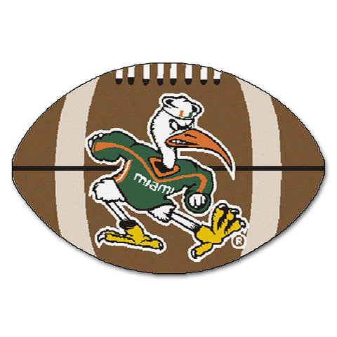 Miami Hurricanes NCAA Football Floor Mat (22x35) Sebastian the Ibis