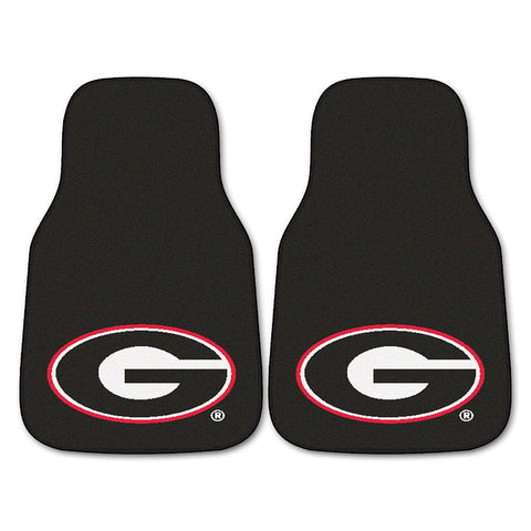 Georgia Bulldogs NCAA Car Floor Mats (2 Front) G Logo on Black