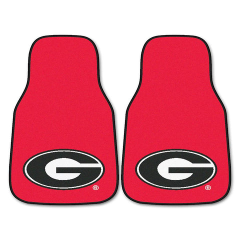 Georgia Bulldogs NCAA Car Floor Mats (2 Front) G Logo on Red