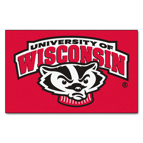 Wisconsin Badgers NCAA Ulti-Mat Floor Mat (5x8') Badger Logo