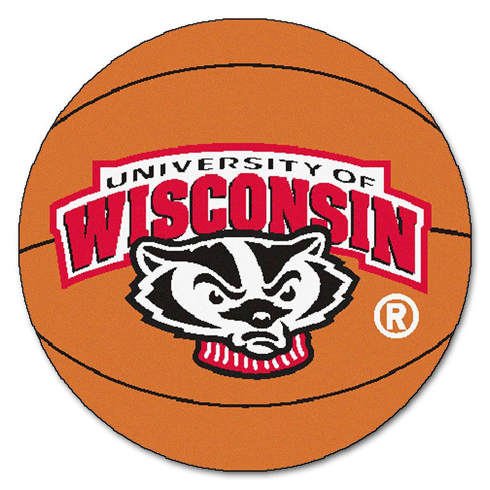 Wisconsin Badgers NCAA Basketball Round Floor Mat (29) Badger Logo