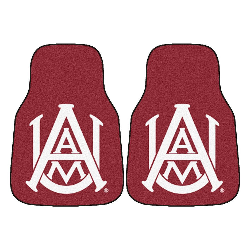 Alabama A&M Bulldogs NCAA 2-Piece Printed Carpet Car Mats (18x27)