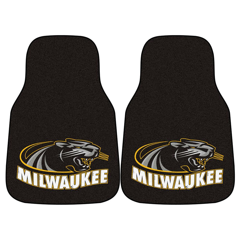 Wisconsin Milwaukee Panthers NCAA 2-Piece Printed Carpet Car Mats (18x27)