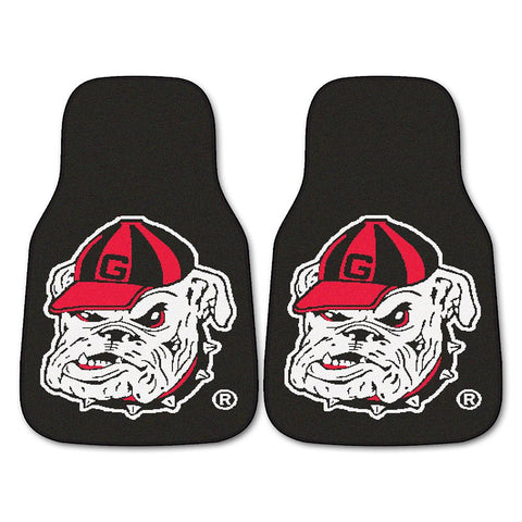 Georgia Bulldogs NCAA Car Floor Mats (2 Front) Bulldog Logo on Black