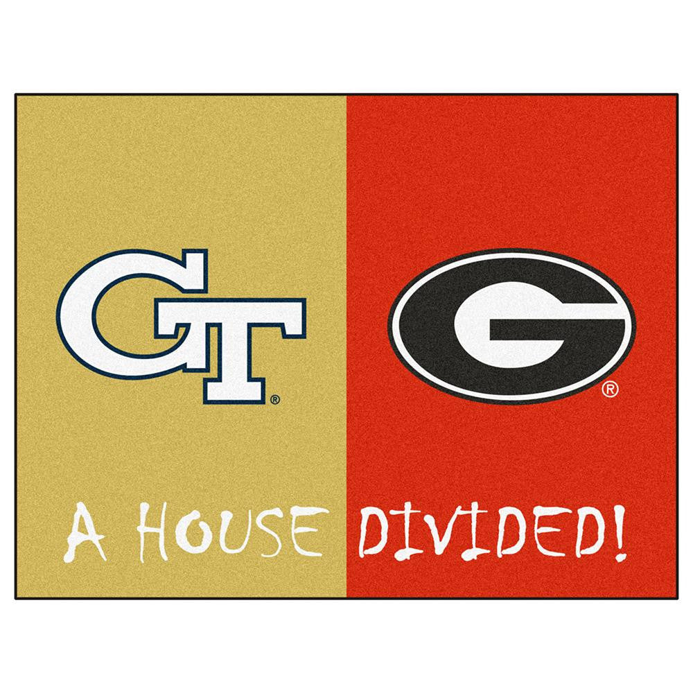 Georgia Tech Yellowjackets-Georgia Bulldogs NCAA House Divided NCAA All-Star Floor Mat (34x45)