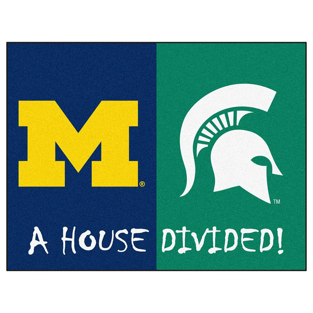 Michigan Wolverines-Michigan State Spartans NCAA House Divided NCAA All-Star Floor Mat (34x45)
