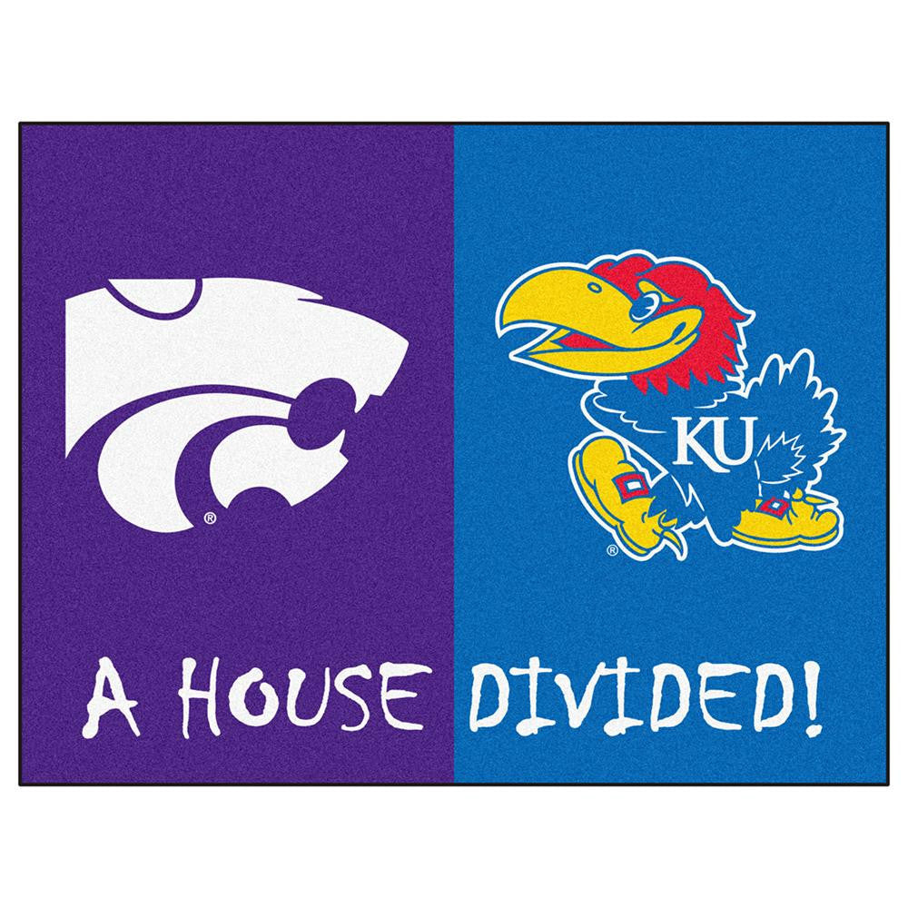 Kansas-Kansas State Wildcats NCAA House Divided NCAA All-Star Floor Mat (34x45)
