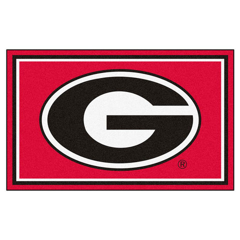 Georgia Bulldogs NCAA Floor Rug (4'x6') G Logo on Red