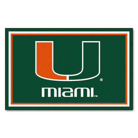 Miami Hurricanes NCAA Floor Rug (4'x6') U Logo