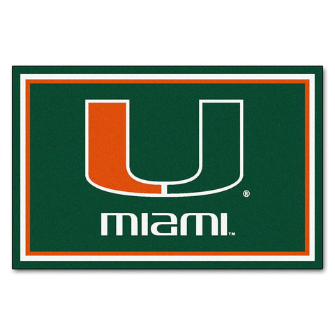 Miami Hurricanes NCAA Floor Rug (60x96) U Logo