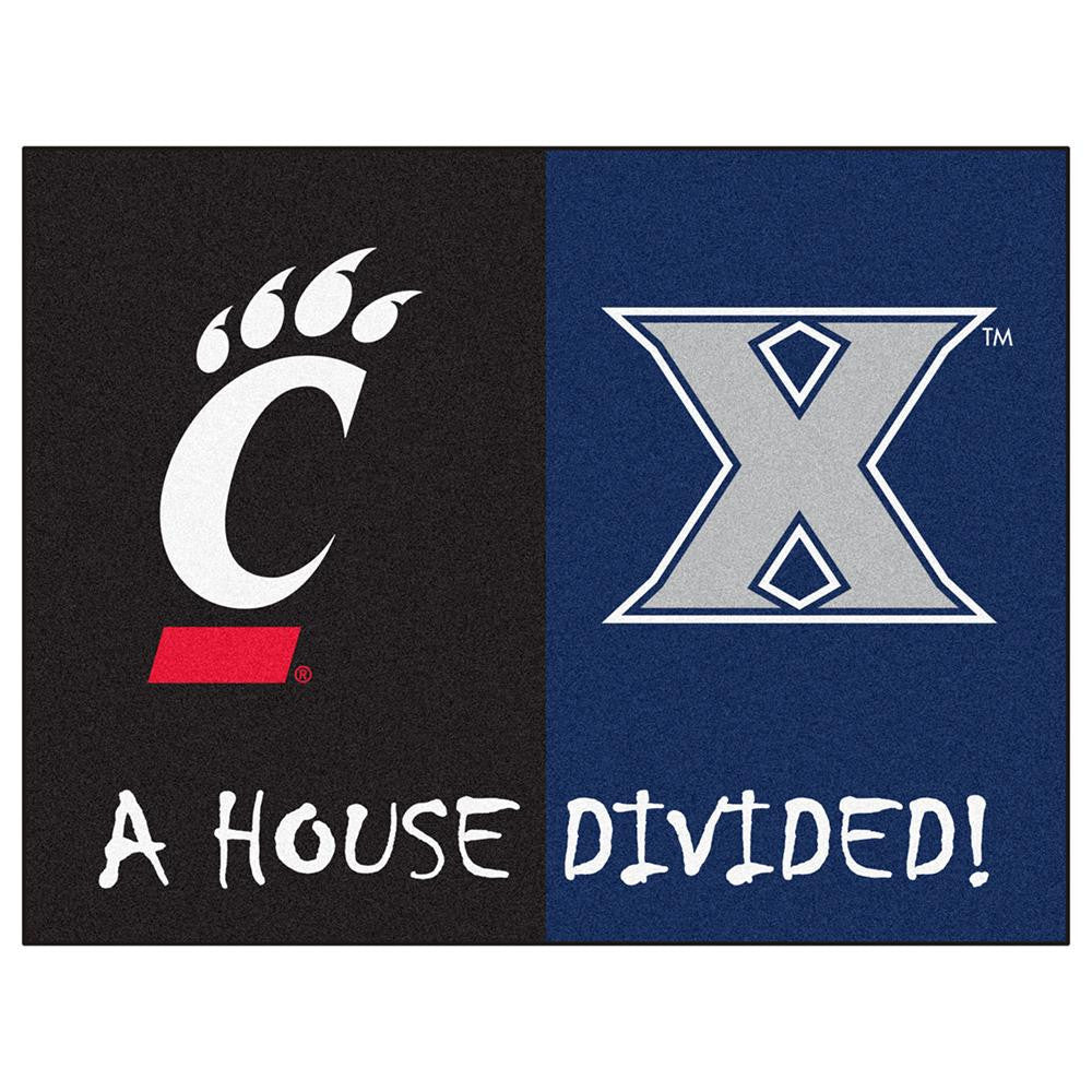 Xavier Musketeers- Cincinnati Bearcats NCAA House Divided NCAA All-Star Floor Mat (34x45)