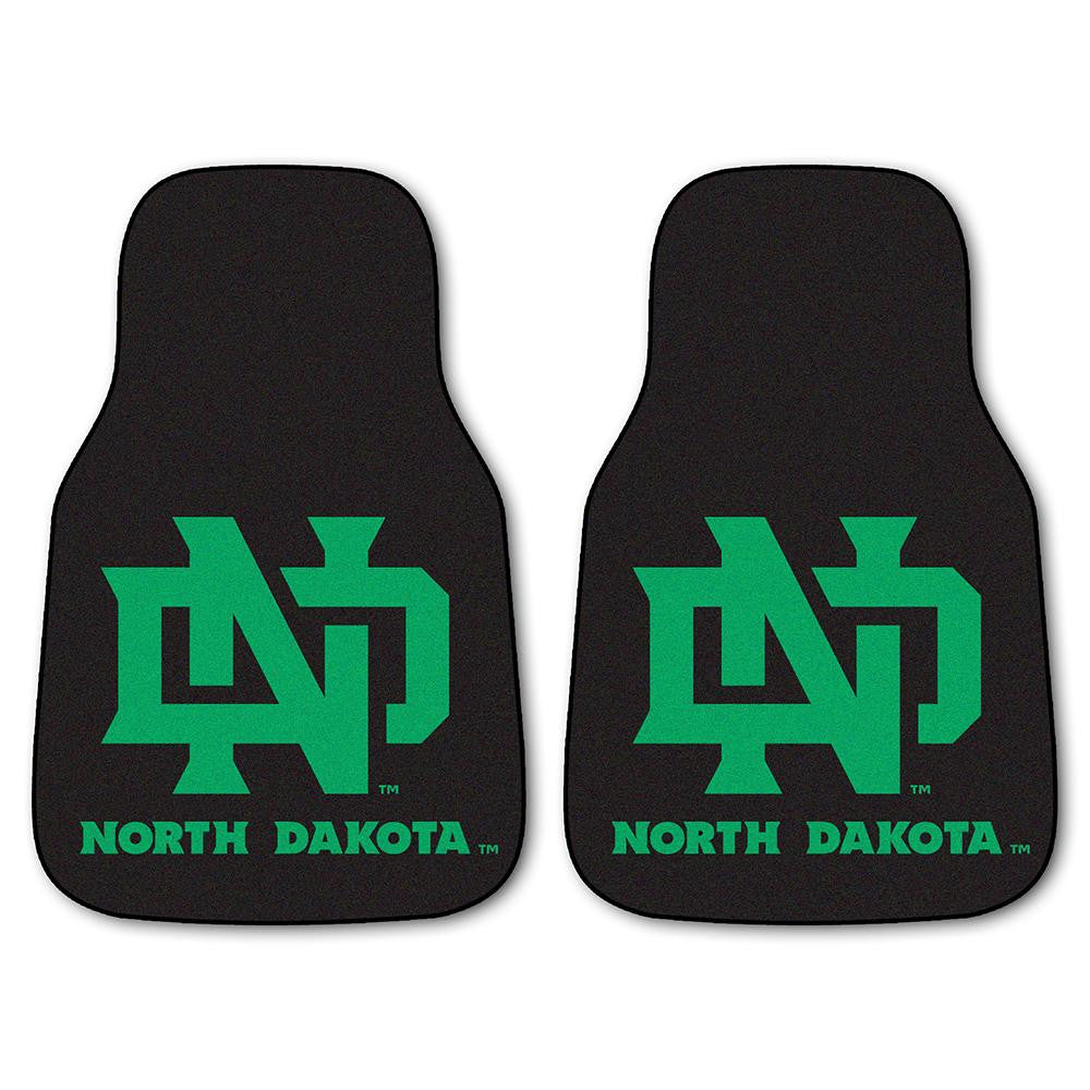North Dakota Fighting Sioux NCAA 2-Piece Printed Carpet Car Mats (18x27)