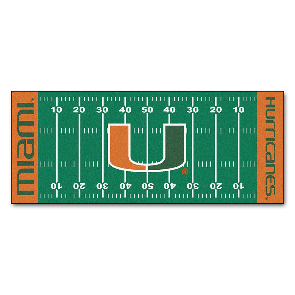 Miami Hurricanes NCAA Floor Runner (29.5x72) U Logo