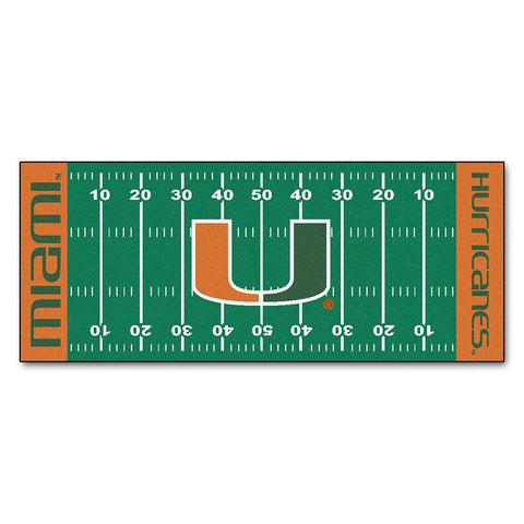Miami Hurricanes NCAA Floor Runner (29.5x72) U Logo
