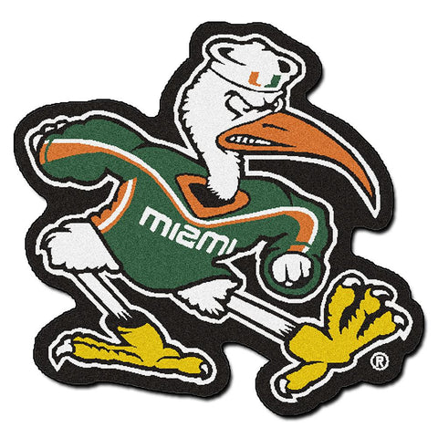 Miami Hurricanes NCAA Cut-Out Floor Mat (Sebastian the Ibis)