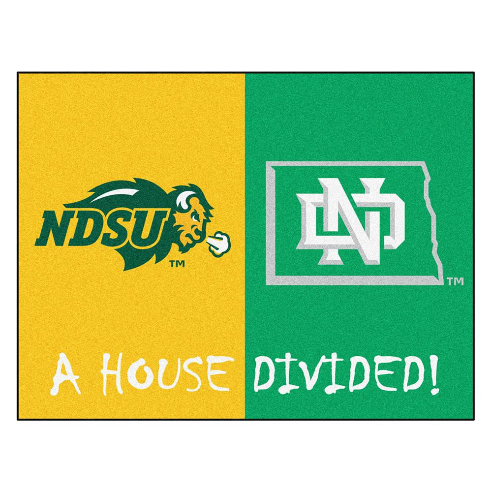 North Dakota Golden Buffalos-North Dakota Hawks NCAA House Divided All-Star Floor Mat (34x45)