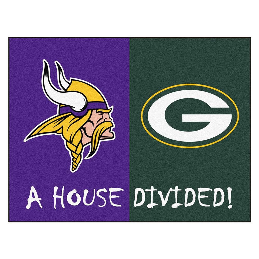 Minnesota Vikings - Green Bay Packers House Divided NFL All-Star Floor Mat (34x45)