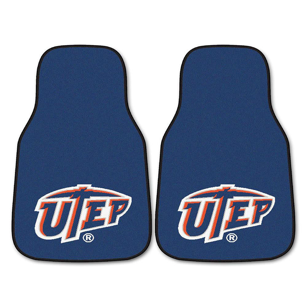 UTEP Miners NCAA 2-Piece Printed Carpet Car Mats (18x27)