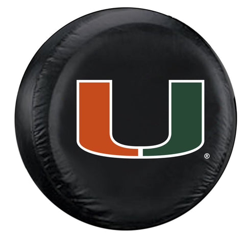 Miami Hurricanes NCAA Spare Tire Cover (Large) (Black)