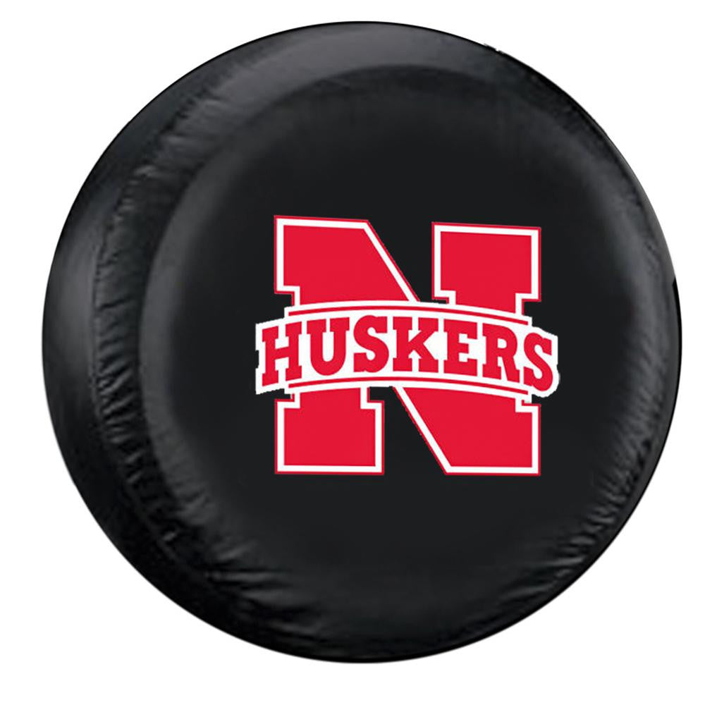 Nebraska Cornhuskers NCAA Spare Tire Cover (Standard) (Black)