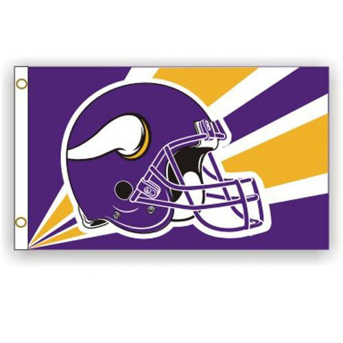 Minnesota Vikings NFL Helmet Design 3'x5' Banner Flag