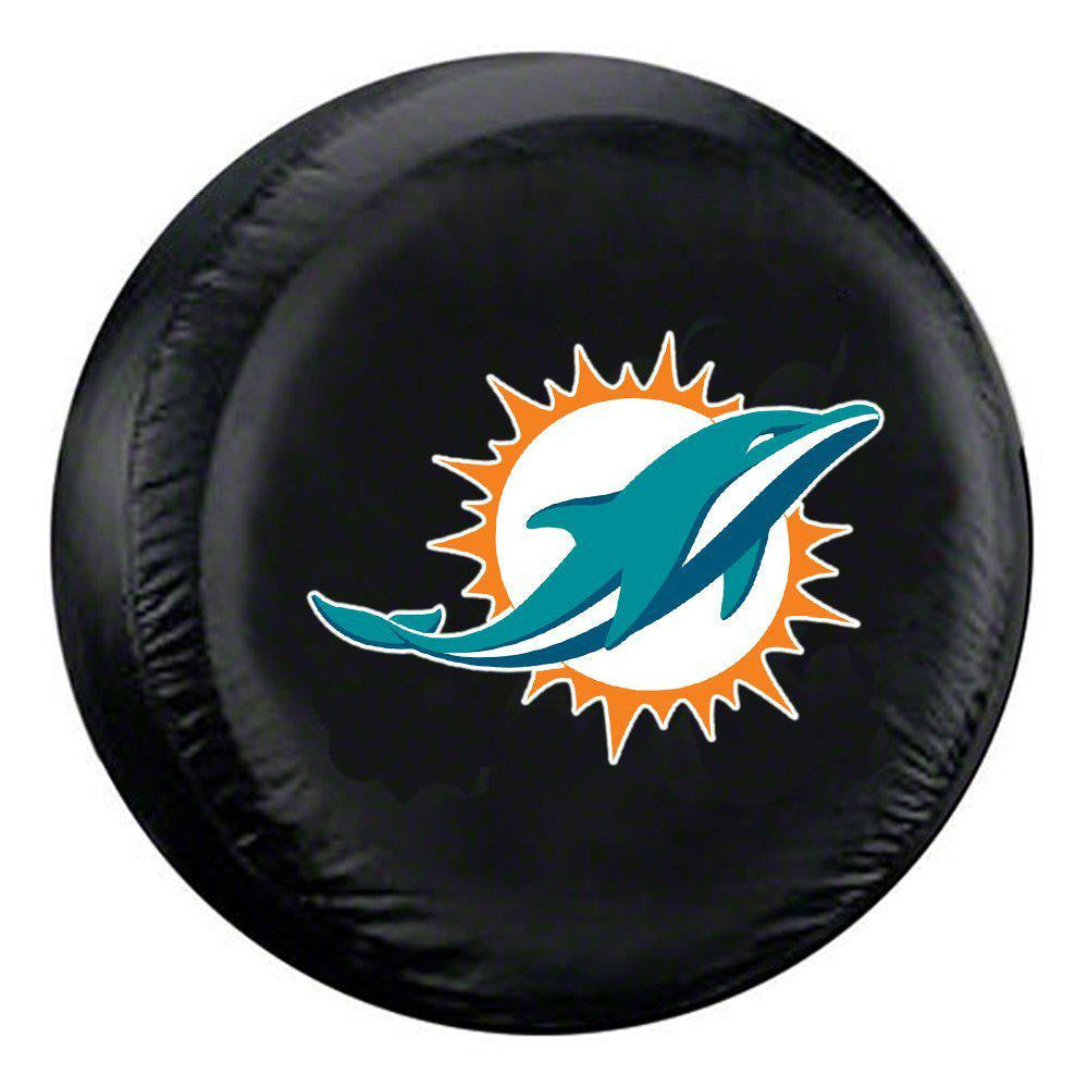 Miami Dolphins NFL Spare Tire Cover (Large) (Black)
