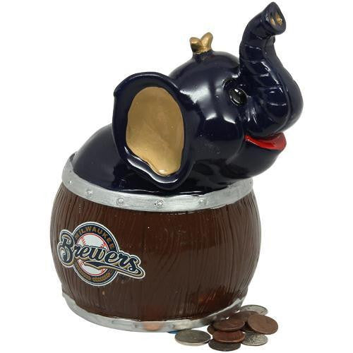 Milwaukee Brewers MLB Thematic Elephant Coin Bank