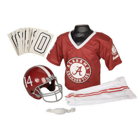 Alabama Crimson Tide Youth NCAA Deluxe Helmet and Uniform Set (Small)