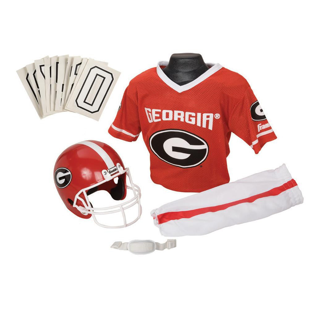 Georgia Bulldogs Youth NCAA Deluxe Helmet and Uniform Set (Small)