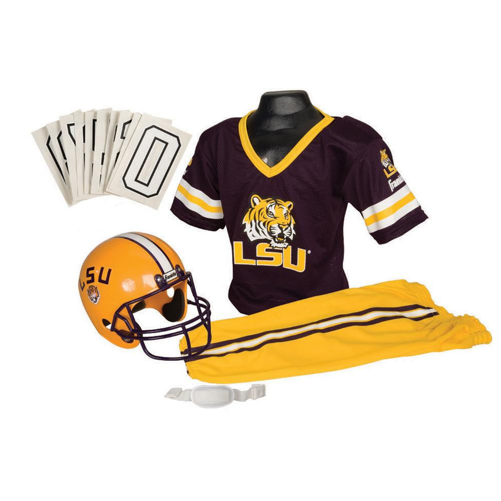LSU Tigers Youth NCAA Deluxe Helmet and Uniform Set (Small)
