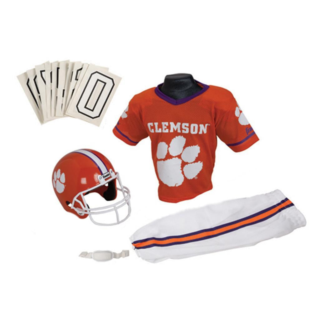 Clemson Tigers Youth NCAA Deluxe Helmet and Uniform Set (Small)