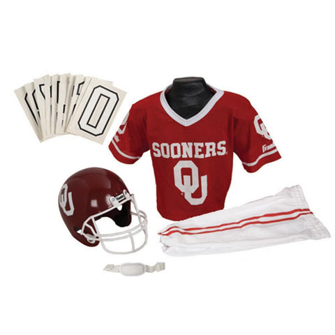 Oklahoma Sooners Youth NCAA Deluxe Helmet and Uniform Set (Small)