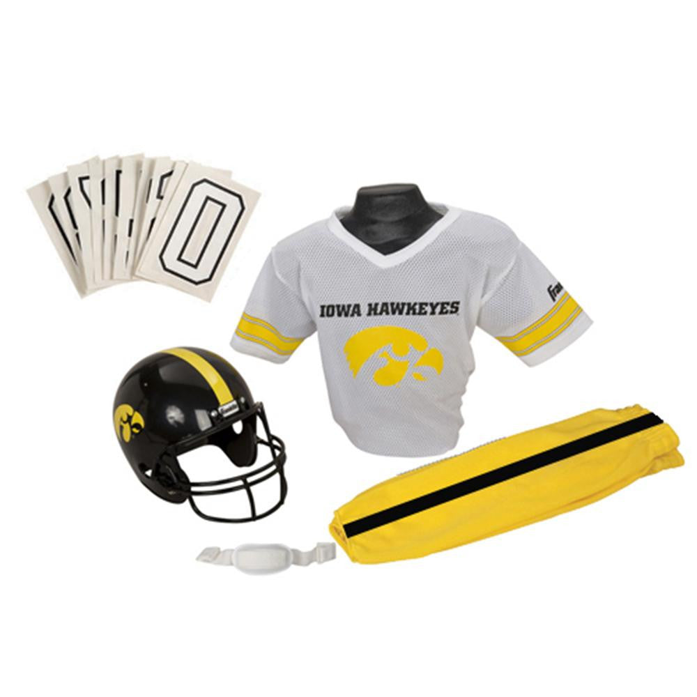 Iowa Hawkeyes Youth NCAA Deluxe Helmet and Uniform Set (Medium)