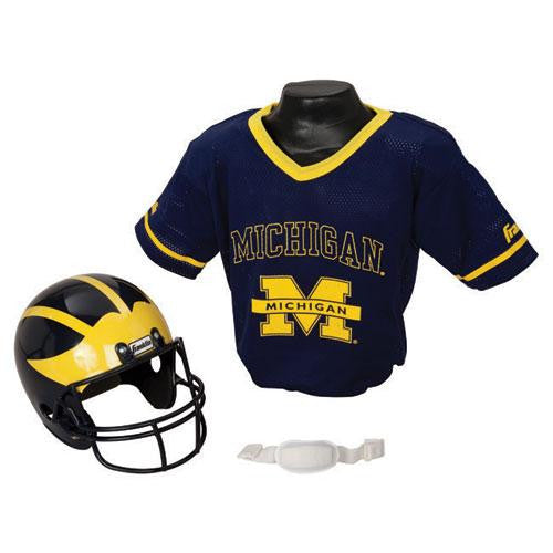 Michigan Wolverines Youth NCAA Helmet and Jersey Set