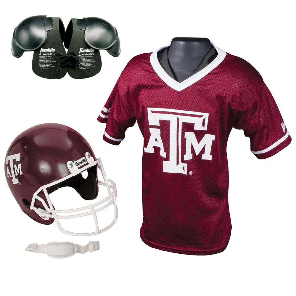 Texas A&M Aggies Youth NCAA Helmet and Jersey SET with Shoulder Pads