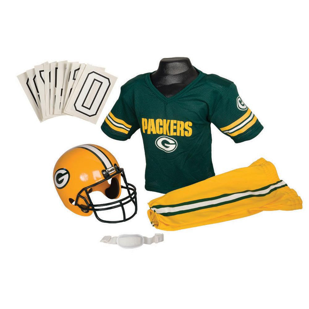 Green Bay Packers Youth NFL Deluxe Helmet and Uniform Set (Small)