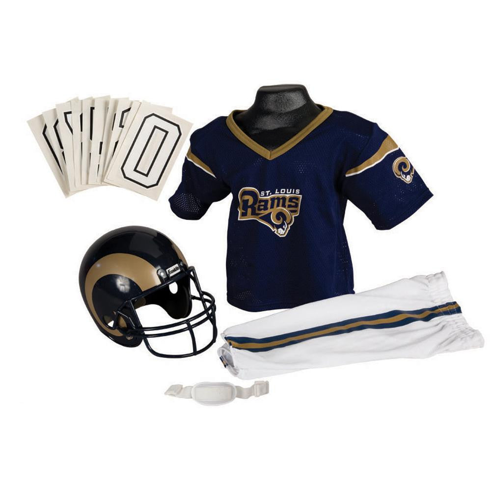 St. Louis Rams Youth NFL Deluxe Helmet and Uniform Set (Small)