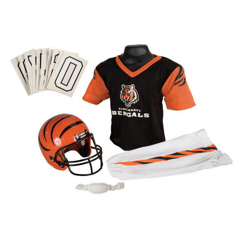 Cincinnati Bengals Youth NFL Deluxe Helmet and Uniform Set (Small)