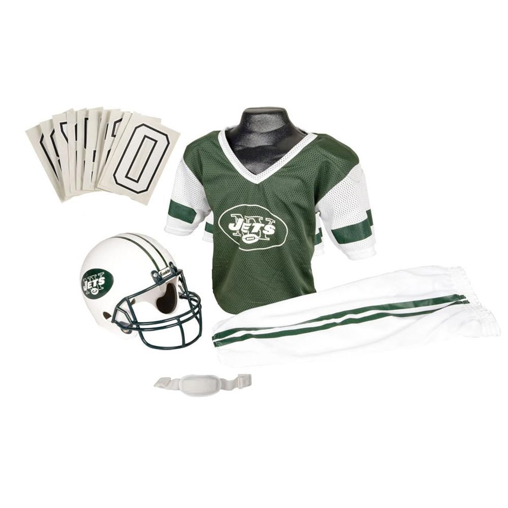 New York Jets Youth NFL Deluxe Helmet and Uniform Set (Small)